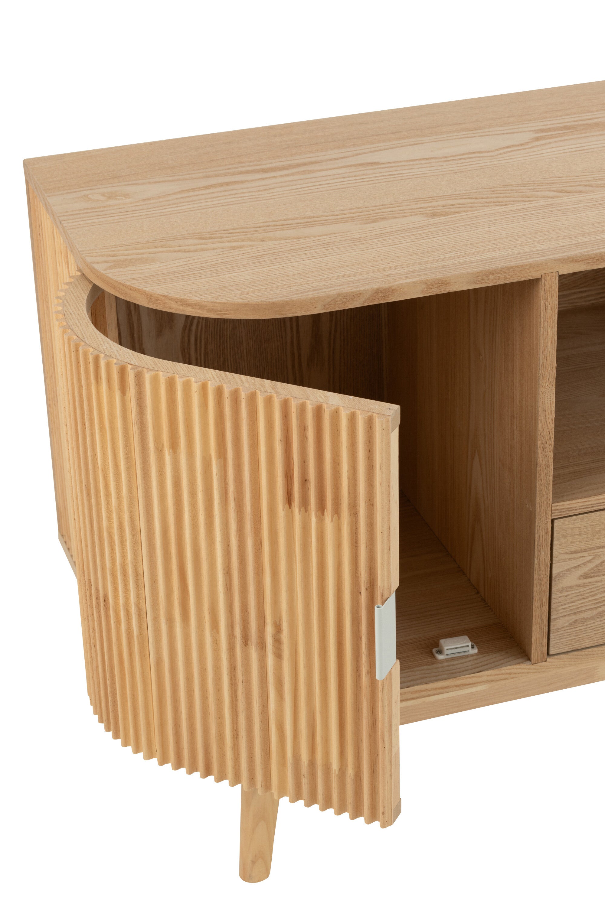 TV Schrank Rund MDF Kiefernholz Natur 120cm