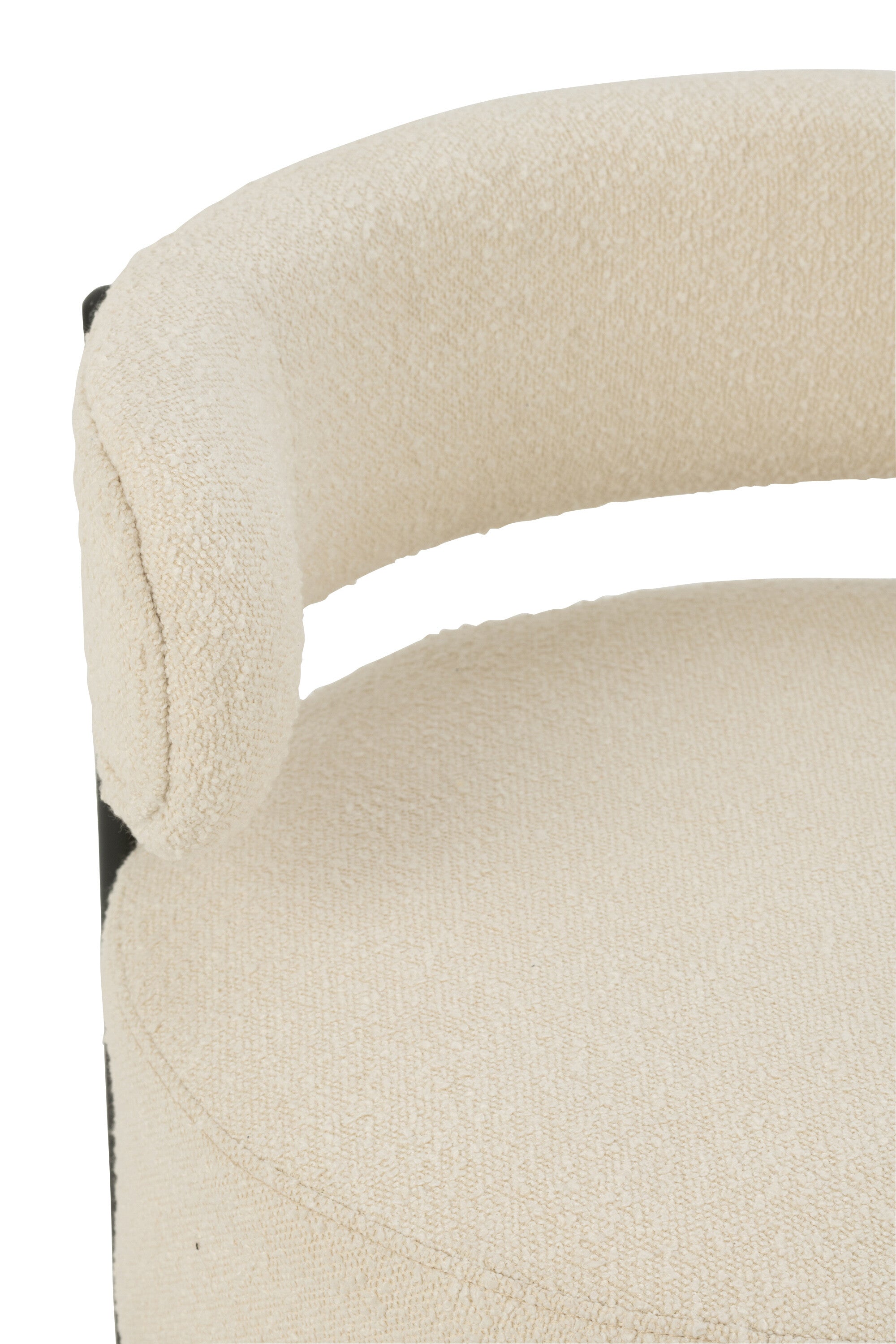 Lounge stoel Bouclé Wit met zwart metalen frame - Moderne elegantie
