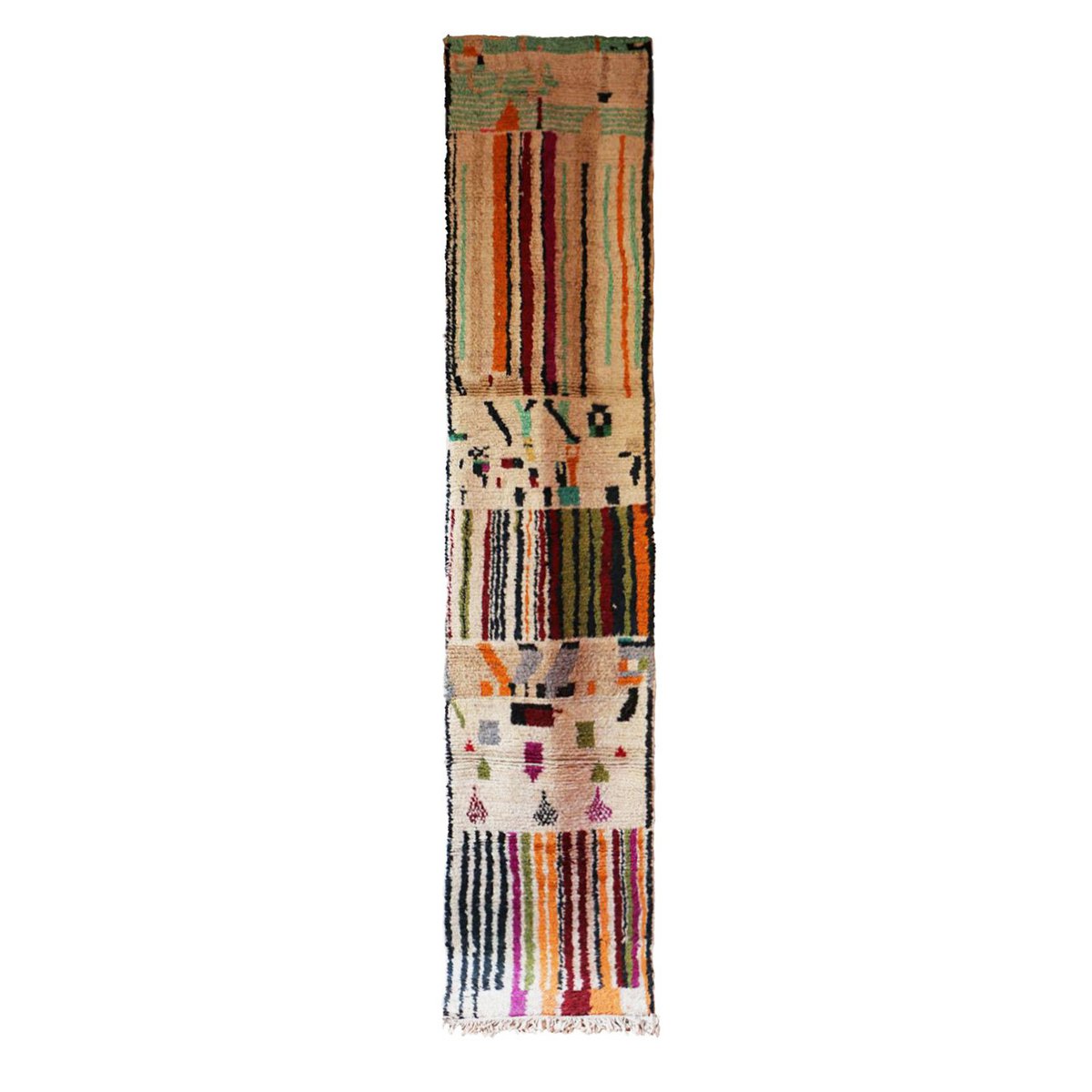 Marokkanischer Berber-Flurteppich aus reiner Wolle, 75 x 378 cm