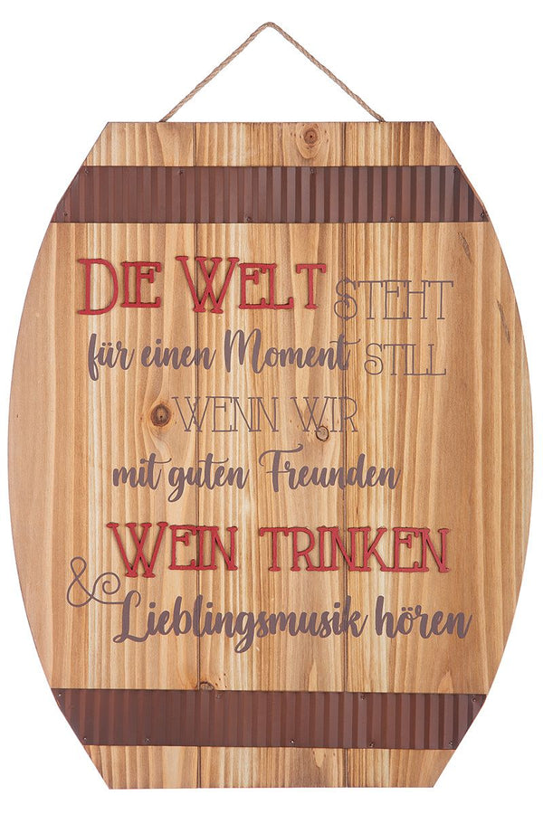 Set van 3 MDF Wisdom Wine Barrel - Stijlvolle borden met inspirerende letters