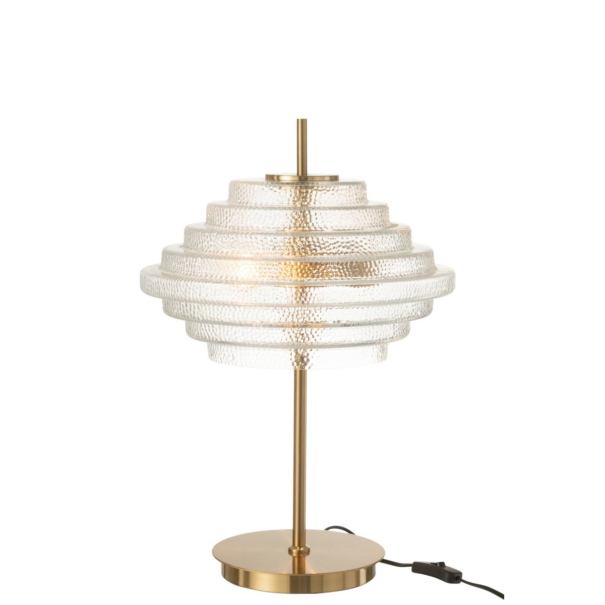 Tischlampe LED gold Metall Glas transparent Design Leuchte