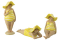 Dekofiguren Strandladies 3er Set Polyresin Bunt mit Hut 21,8 cm