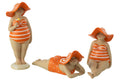 Dekofiguren Strandladies 3er Set Polyresin Bunt mit Hut 21,8 cm