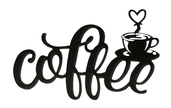 wooden lettering Coffee with coffee cup