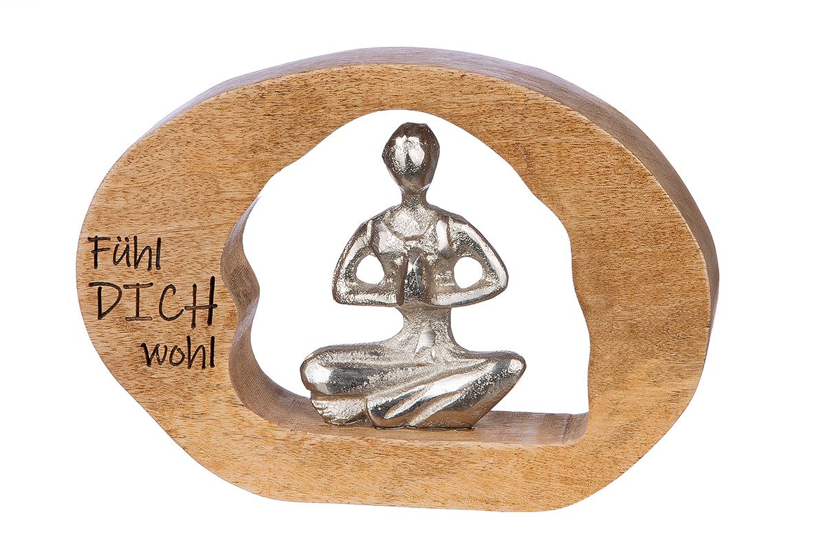 Dekorative Yoga-Skulpturen aus Holz und Aluminium