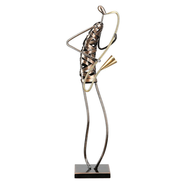 Sculpture musician figure made of metal – bronze colored, 47 cm height
