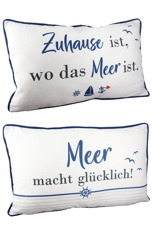 Set van 4 buitenkussens 'Well Glück' - waterafstotend, 100% polyester, 50x30 cm