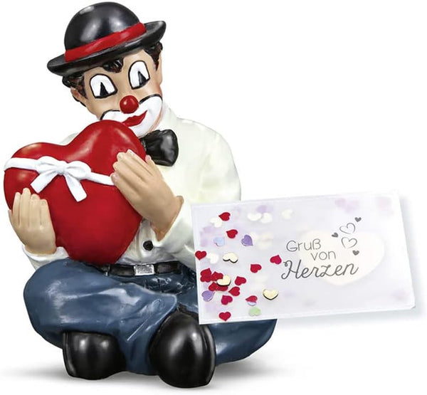 Clown Paket Herzensgruß – Handbemalte Sammlerfigur