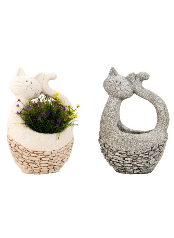 Decoratieve kattenplantenpotset van magnesiumoxide, 47 cm hoog