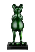 Skulptur Figur "Frosch" auf Marmorbasis Ein Meisterwerk handgefertigter Kunst in sieben leuchtenden Farbtönen.