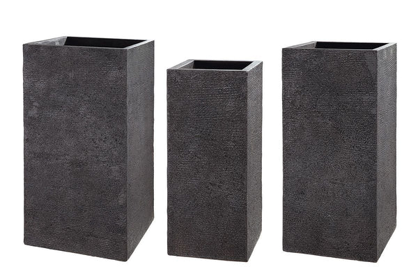 Sierra glasvezel plantenbak set van 3 - elegante tuinaccenten in bruin voor buitengebruik