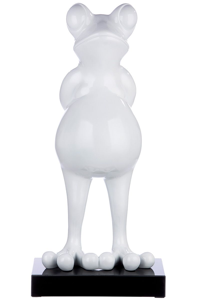 Skulptur Figur "Frosch" auf Marmorbasis Ein Meisterwerk handgefertigter Kunst in sieben leuchtenden Farbtönen.