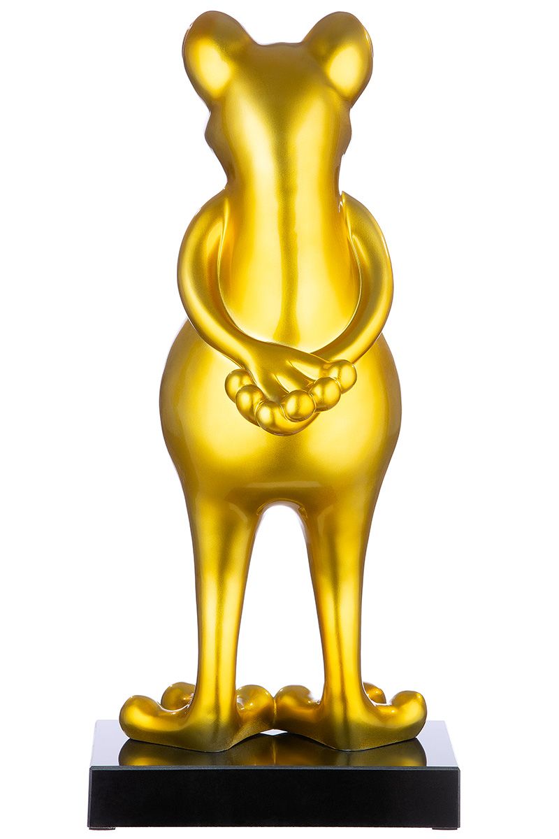 Skulptur Figur "Frosch" auf Marmorbasis Ein Meisterwerk handgefertigter Kunst in sieben leuchtenden Farbtönen.