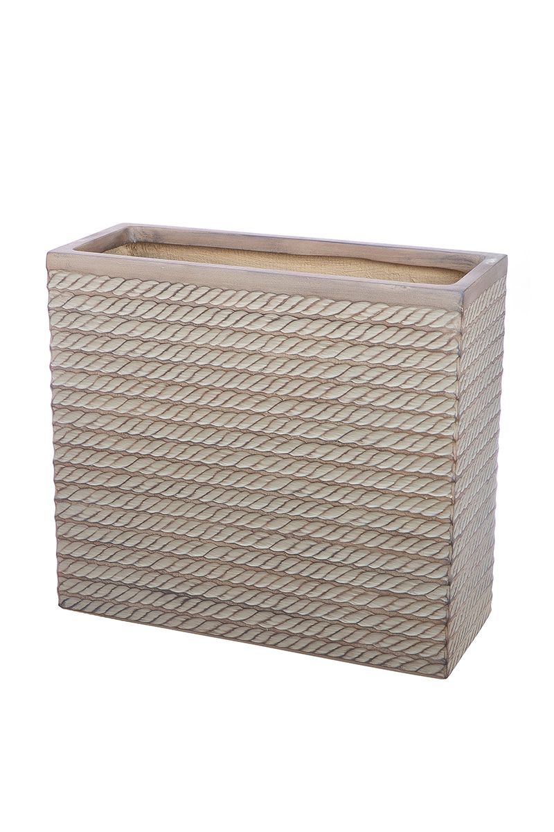2er Set Fiberglas Pflanzgefäße Tavira Braun, Rechteckig