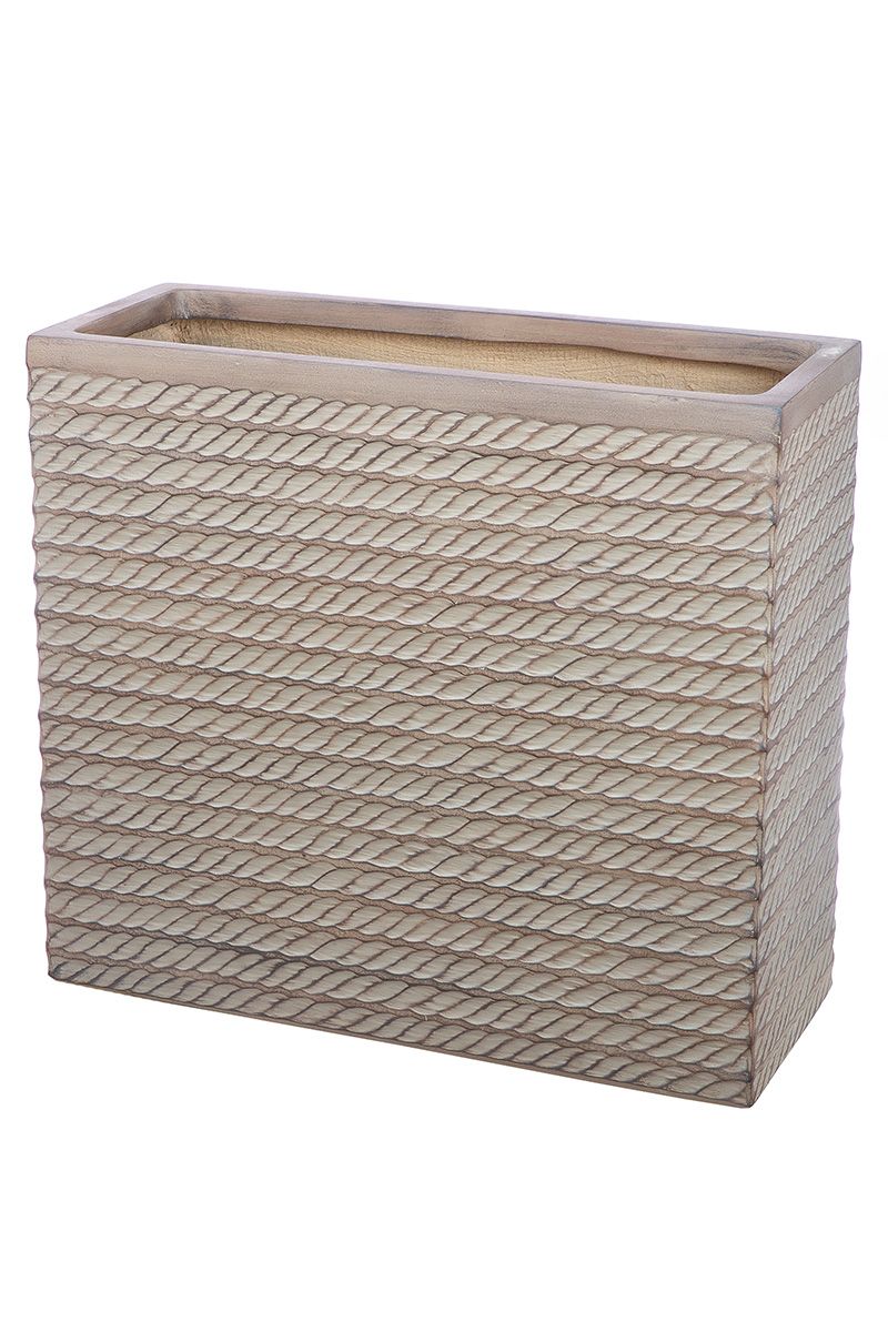 2er Set Fiberglas Pflanzgefäße Tavira Braun, Rechteckig