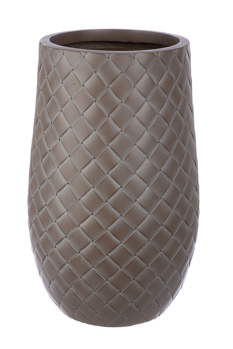 Planter set of 2 Tomar fiberglass brown outdoor