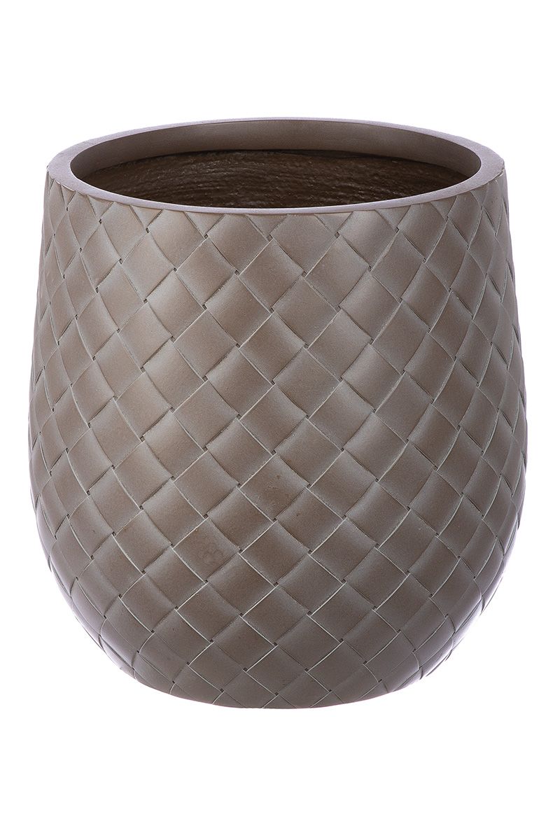 Planter Set of 3 Tomar Fiberglass Brown Outdoor