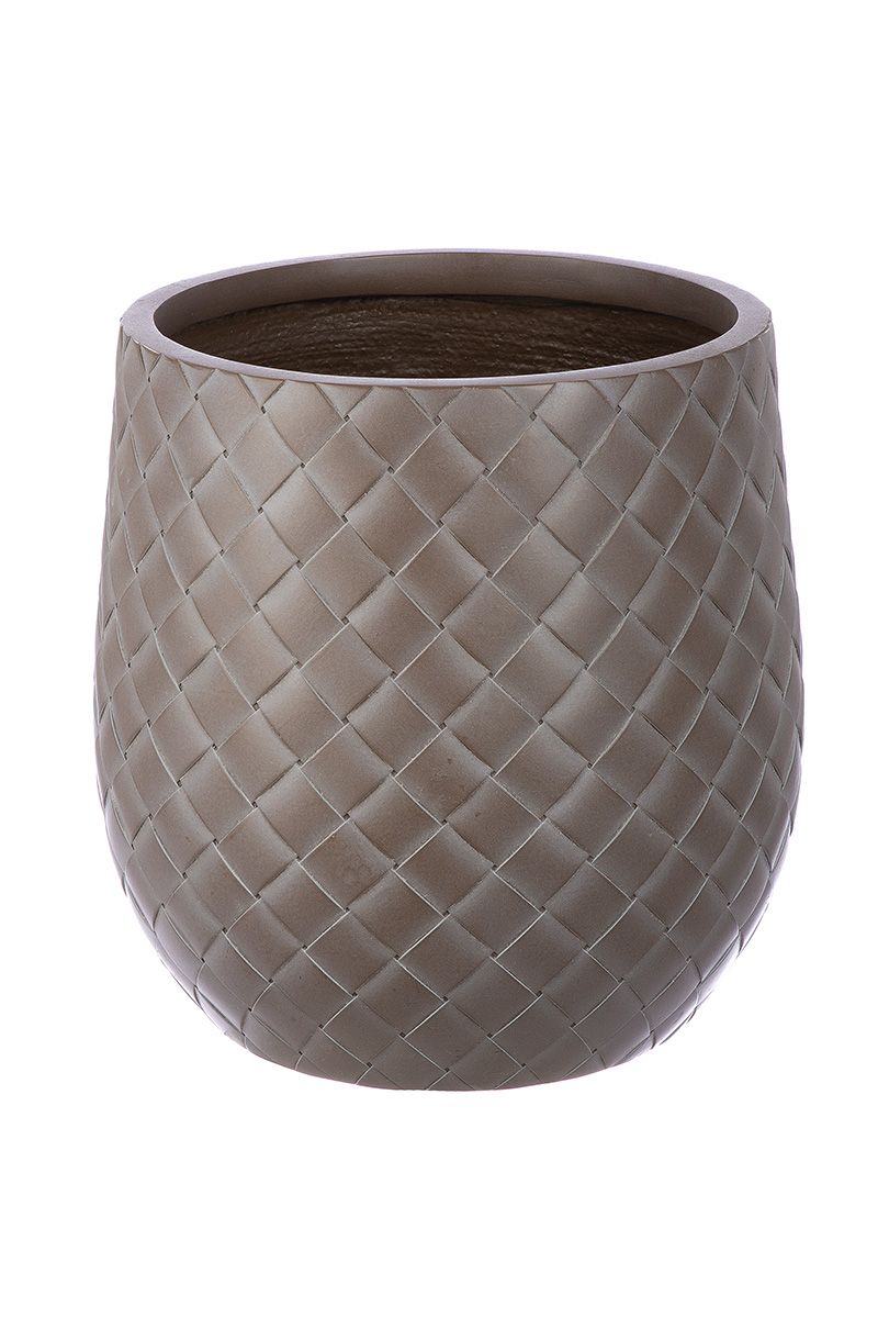 Planter Set of 3 Tomar Fiberglass Brown Outdoor