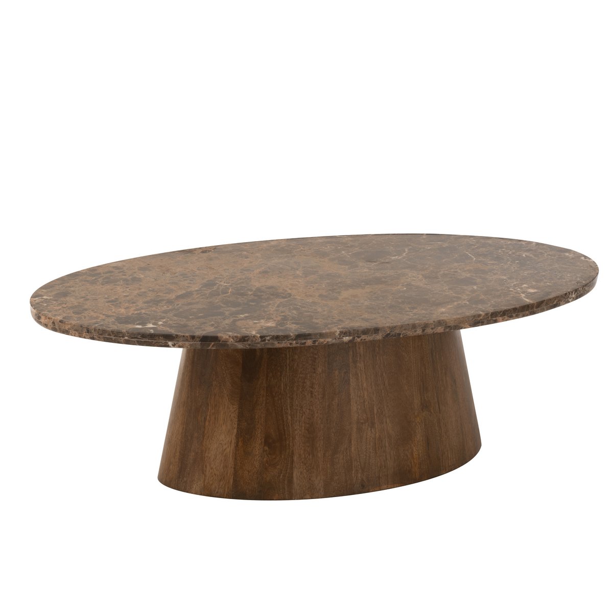J -Line Couchtisch Oval - Marmor/Mangohout - Brown