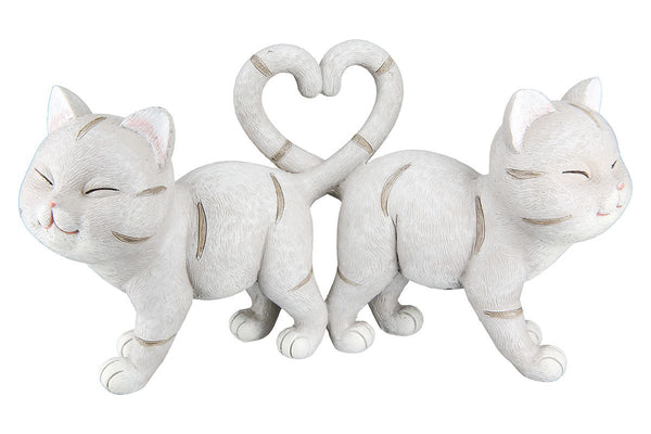 2er Set Figuren - Kuschelkatzen Herz Kitten, Grau