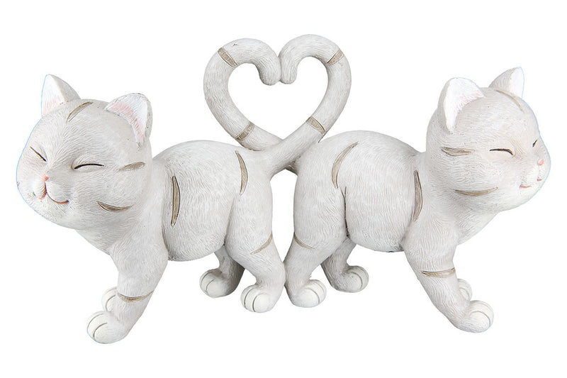 2er Set Figuren - Kuschelkatzen Herz Kitten, Grau
