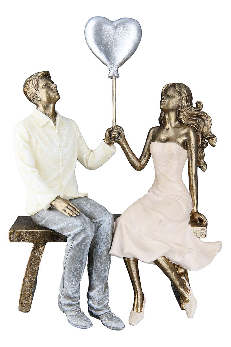 Harsfiguur 'Lovers' - romantisch beeld in bronslook