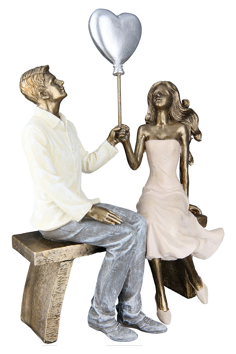 Harsfiguur 'Lovers' - romantisch beeld in bronslook