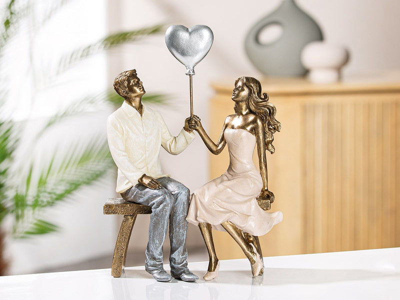 Harsfiguur 'Lovers' - romantisch beeld in bronslook