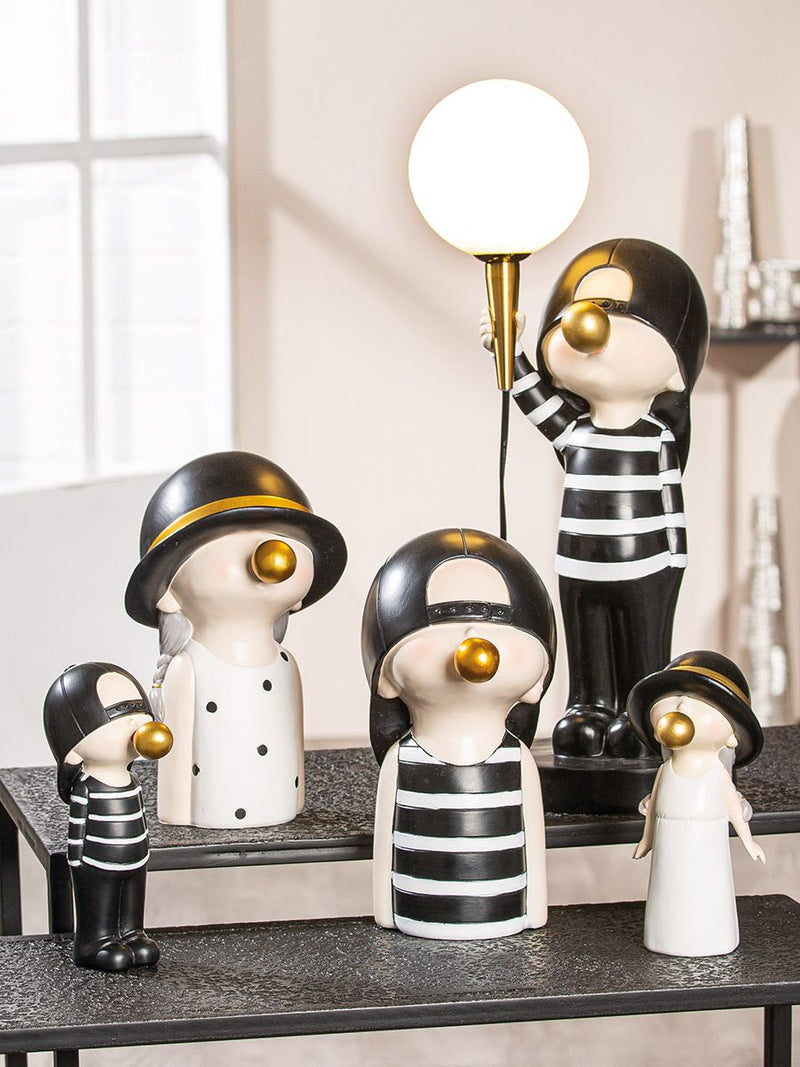 9-teiliges Sortiment Lampe und Figuren Bubblegum Serie - Mädchen und Junge