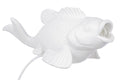 Table lamp "Koi" – synthetic resin in white or black with fish design