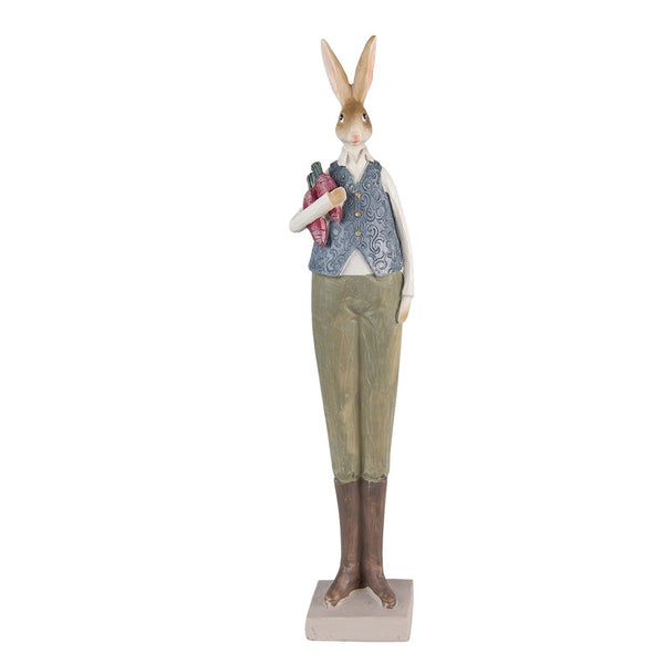 Decoration Statue Rabbit Blue, Green 6x5x36 cm