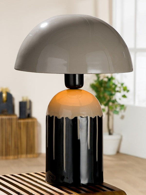 Table lamp "Drip" – Modern design made of grey-black metal