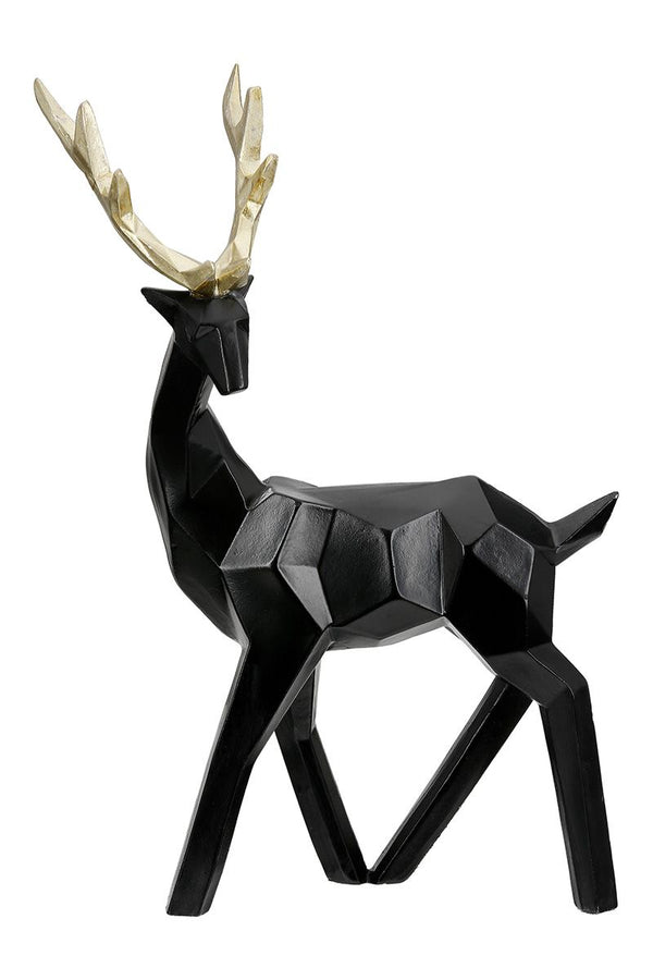Modern set of 2 deer figures Haimo made of synthetic resin in black