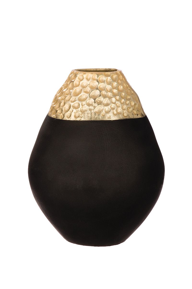 4 pieces Set Vase Empire Aluminum Gold Black