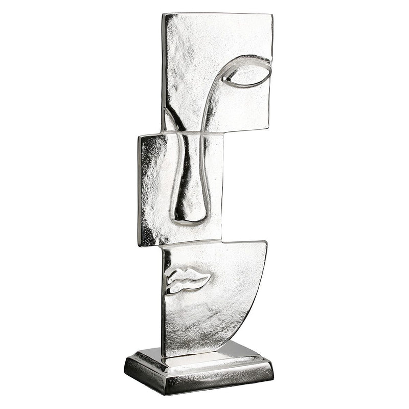 Sculpture Modern Muse Silver – Face decoration made of aluminum 44 cm