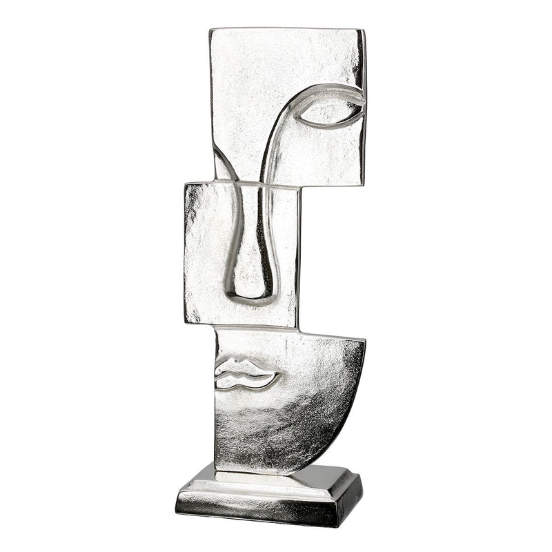 Sculpture Modern Muse Silver – Face decoration made of aluminum 44 cm