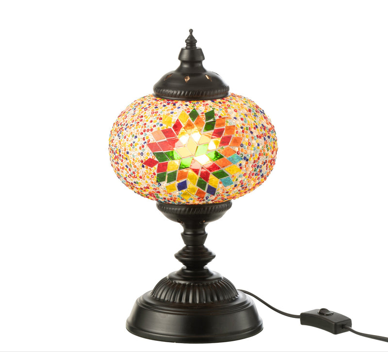 Orientalische Tischlampe mit Mosaikglas – Stimmungsvolle Beleuchtung in Orange