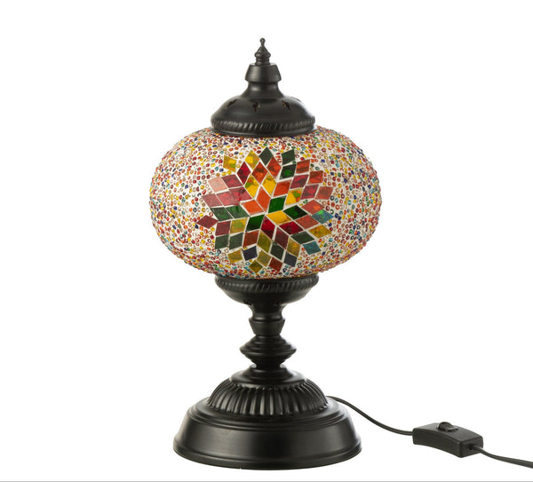 Orientalische Tischlampe mit Mosaikglas – Stimmungsvolle Beleuchtung in Orange