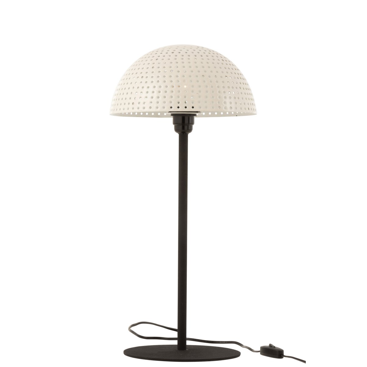 Table lamp mushroom shape metal black white 59cm 25W