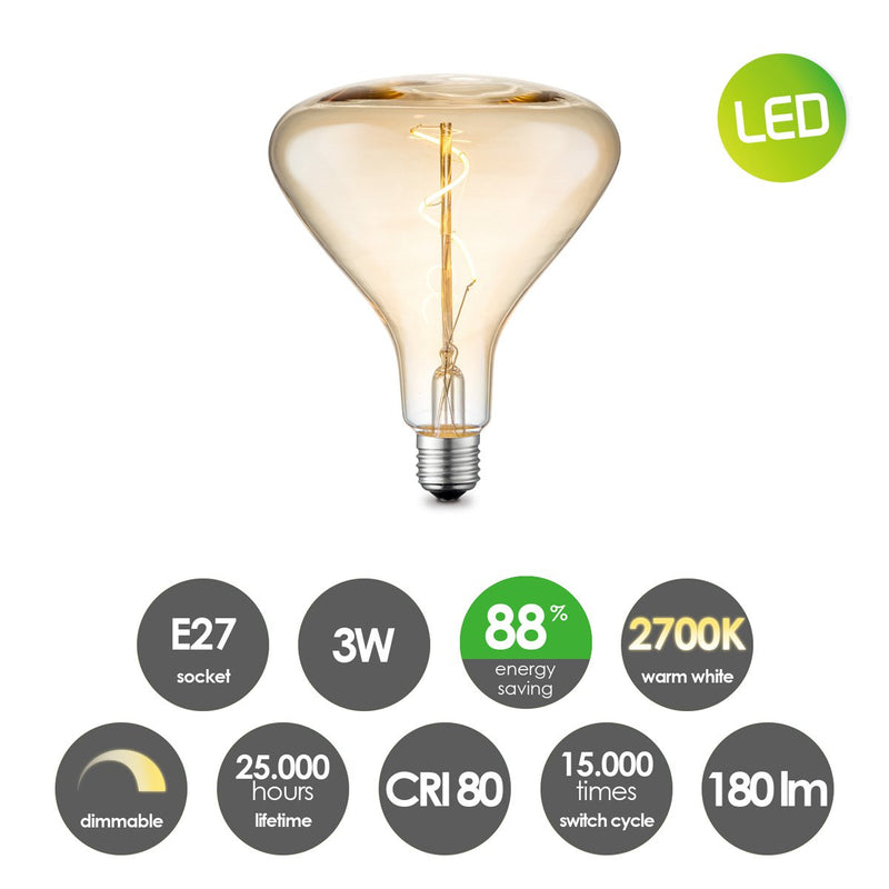 Home Sweet Home dimmable LED Flex spiral E27 3W 180Lm 2700K amber