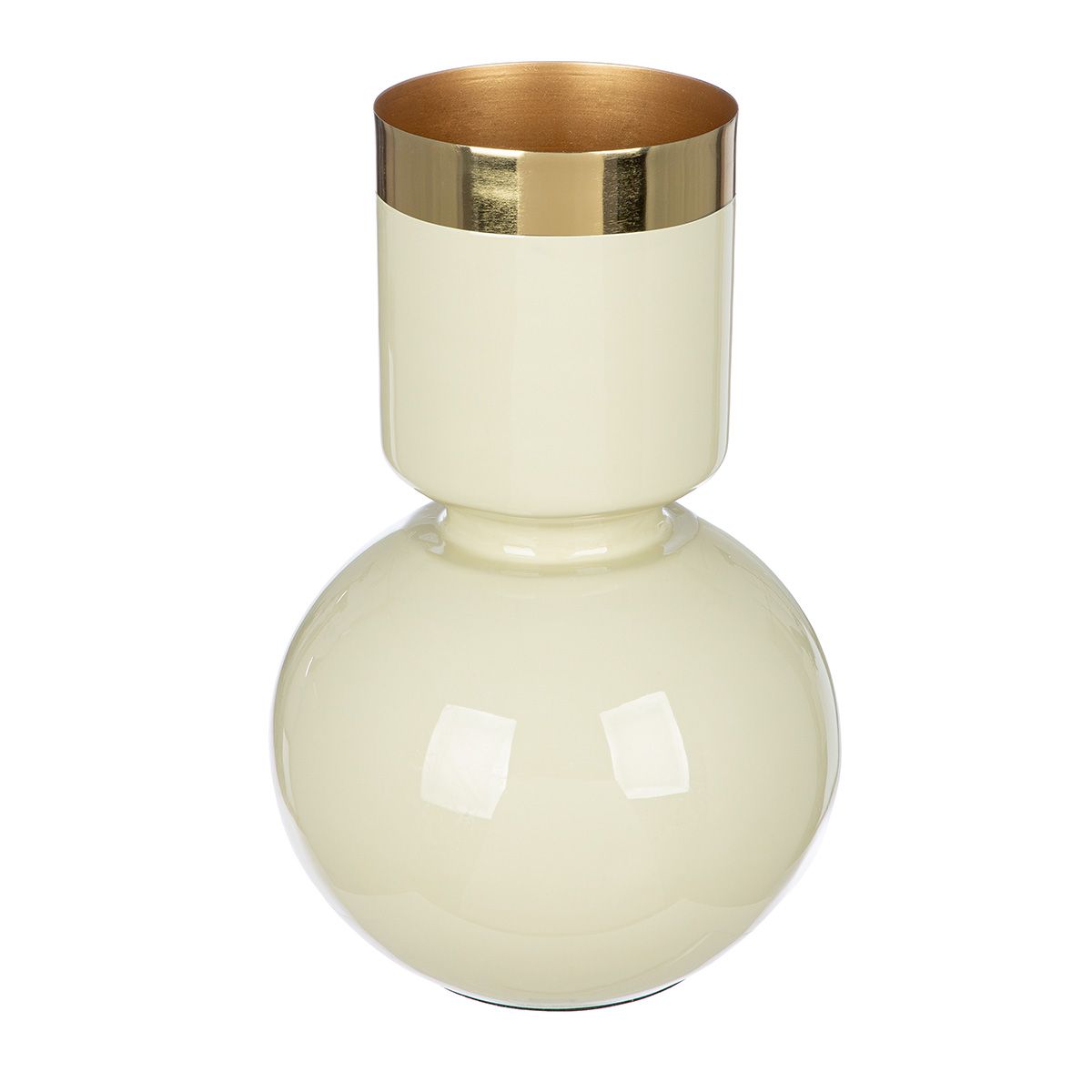 Vase Roro 2er Set aus Metall in Creme und Grün