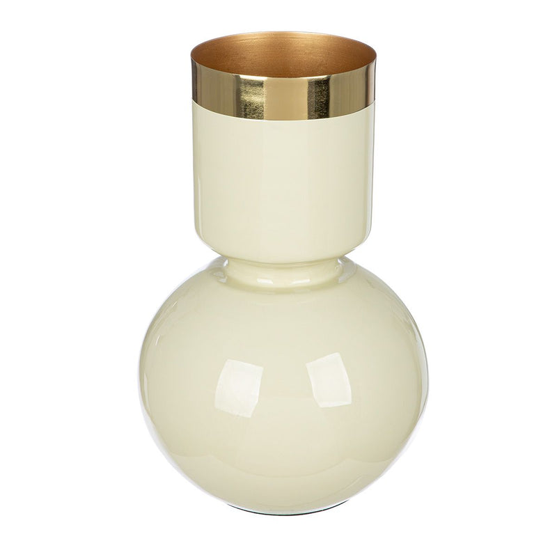 Vase Roro 2er Set aus Metall in Creme und Grün