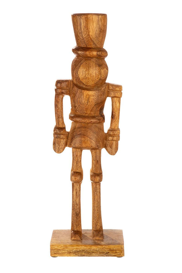 Nussknacker Figur im 2er Set aus Mangoholz – 41 cm Naturfarben