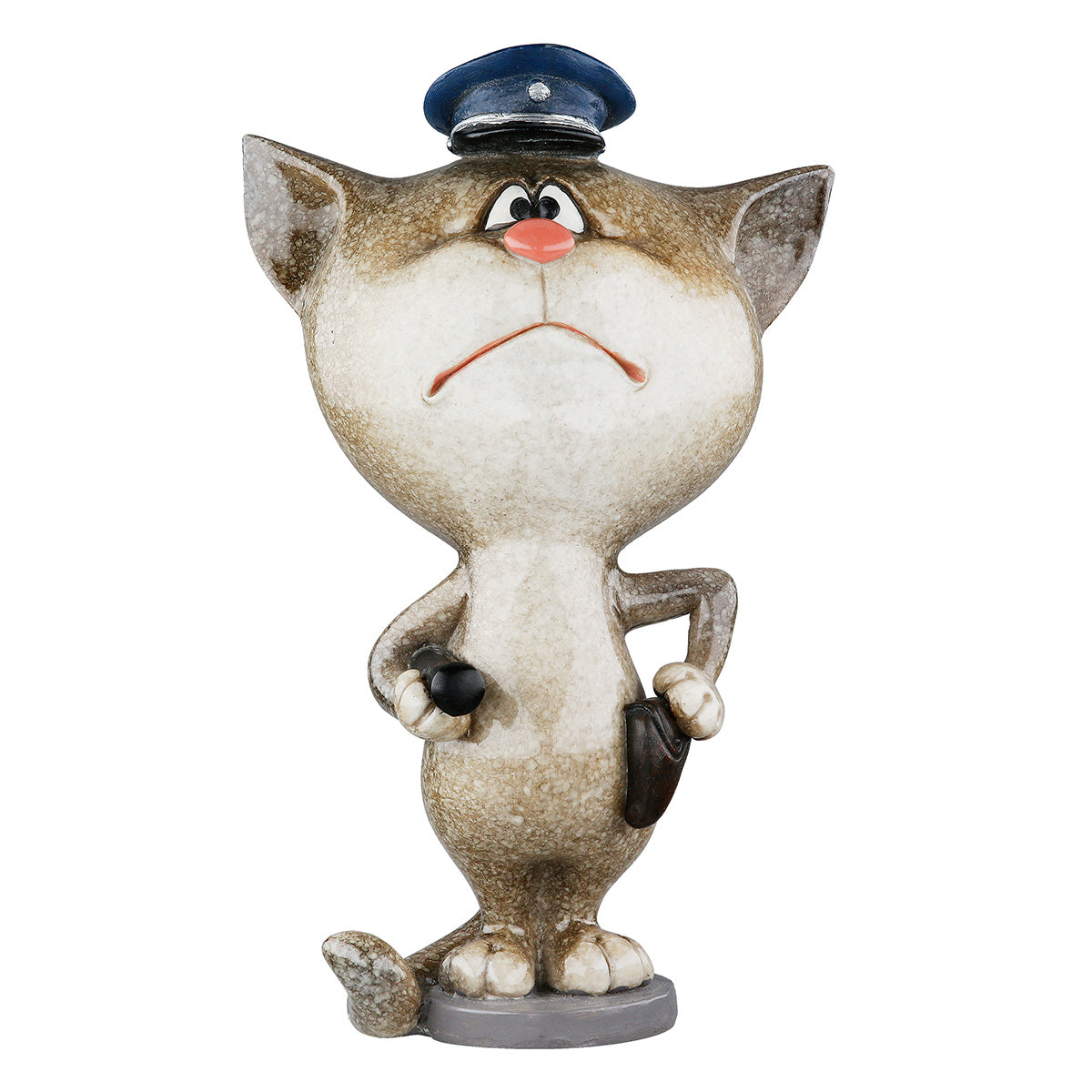 Dekofigur PatrolCat Katze Polizist Grau Blau Poly