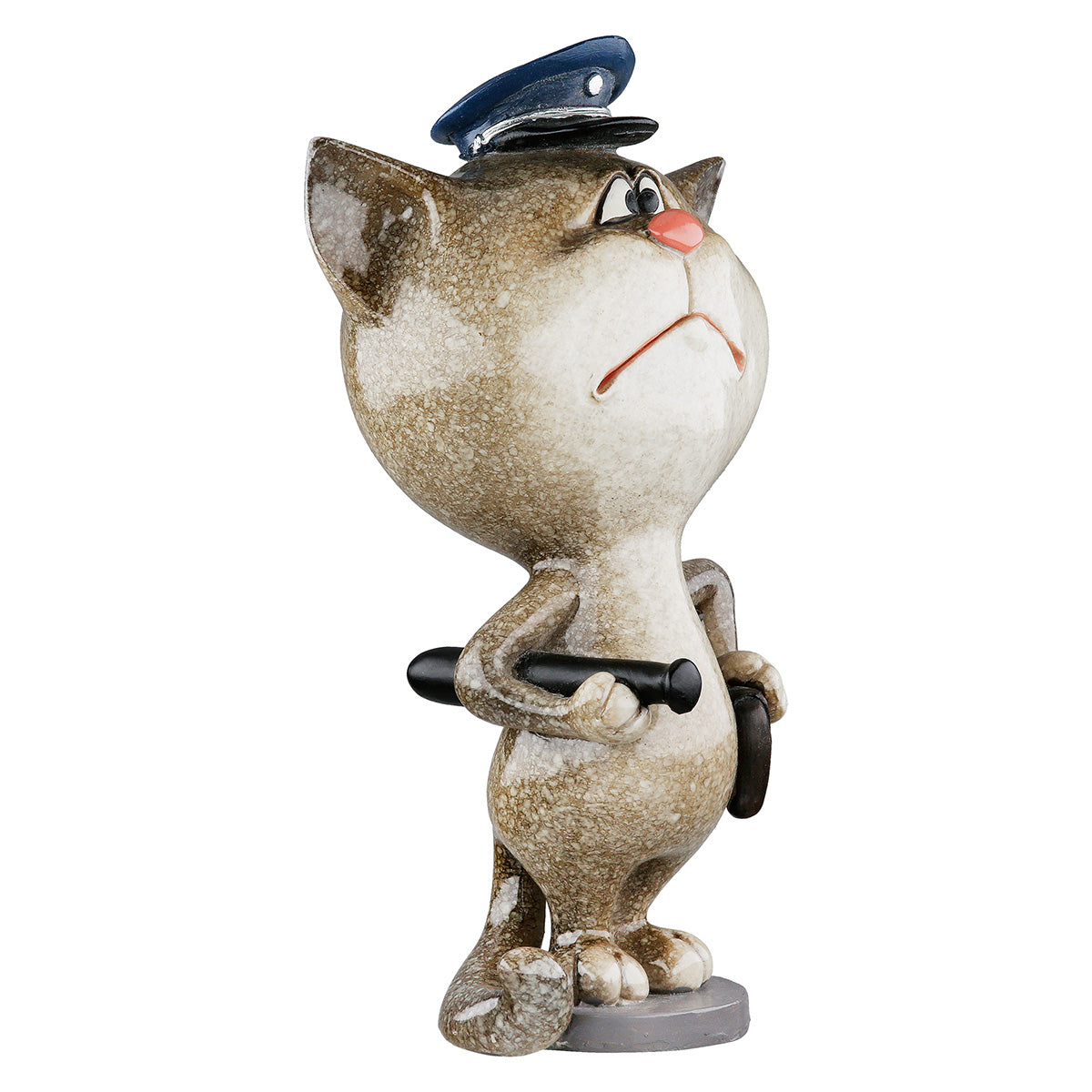 Dekofigur PatrolCat Katze Polizist Grau Blau Poly
