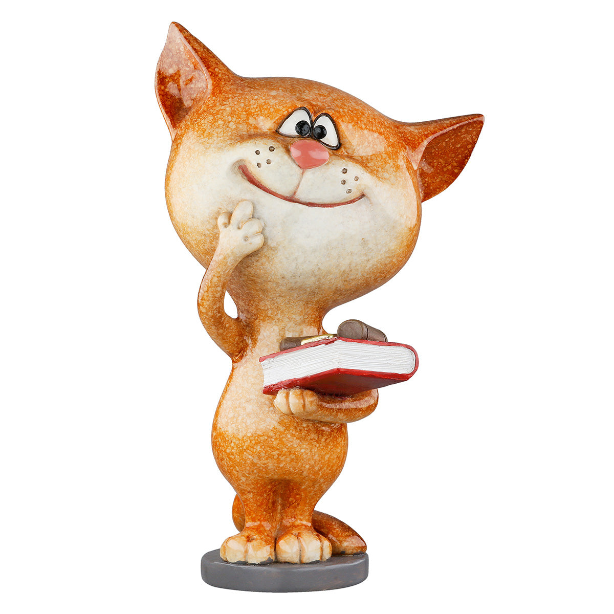 Dekofigur JudgeCat Katze Richter Orange Rot Poly 13cm
