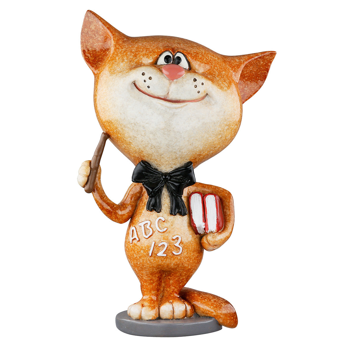 Dekofigur TeachCat Katze Lehrer Orange Schwarz Poly 13cm