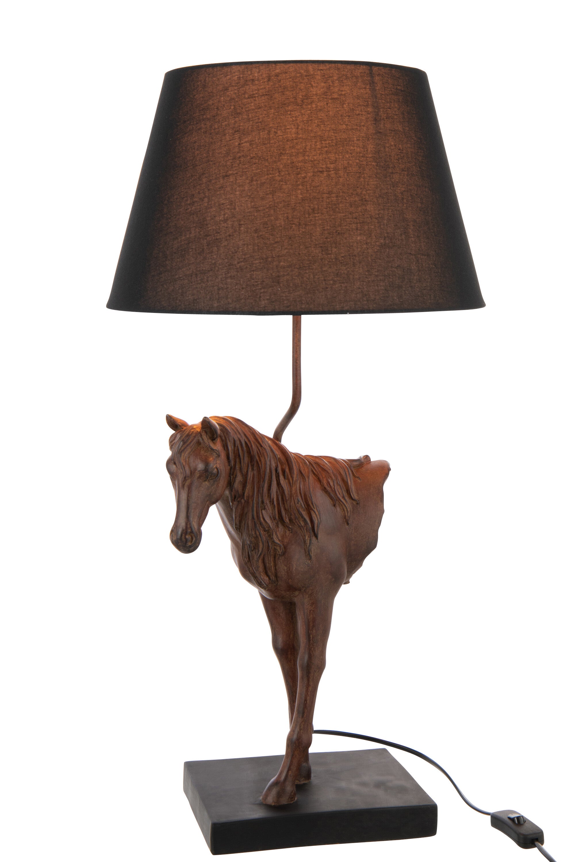 Pferdelampe Equino Fronta dunkelbraun Design Tischlampe