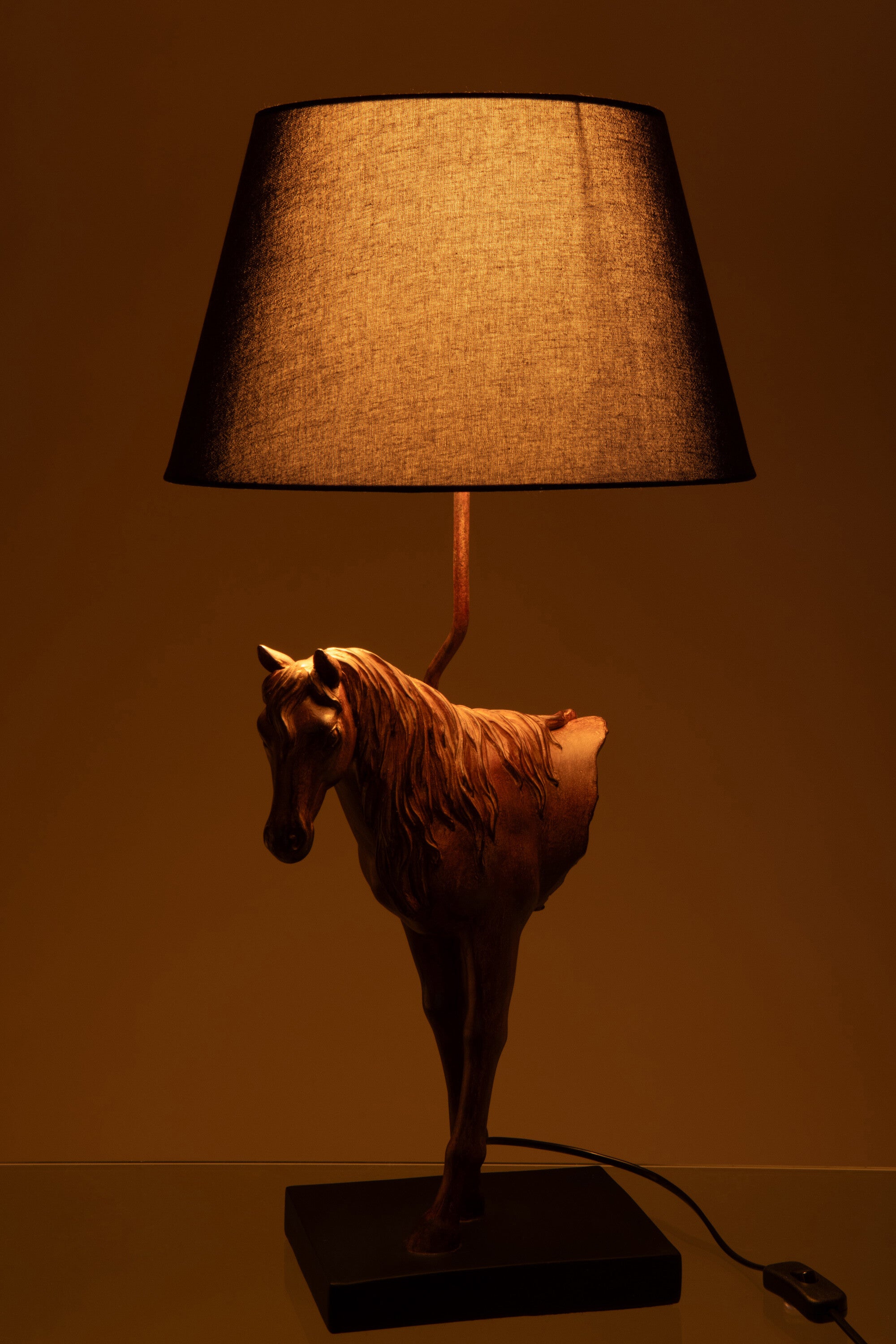Pferdelampe Equino Fronta dunkelbraun Design Tischlampe