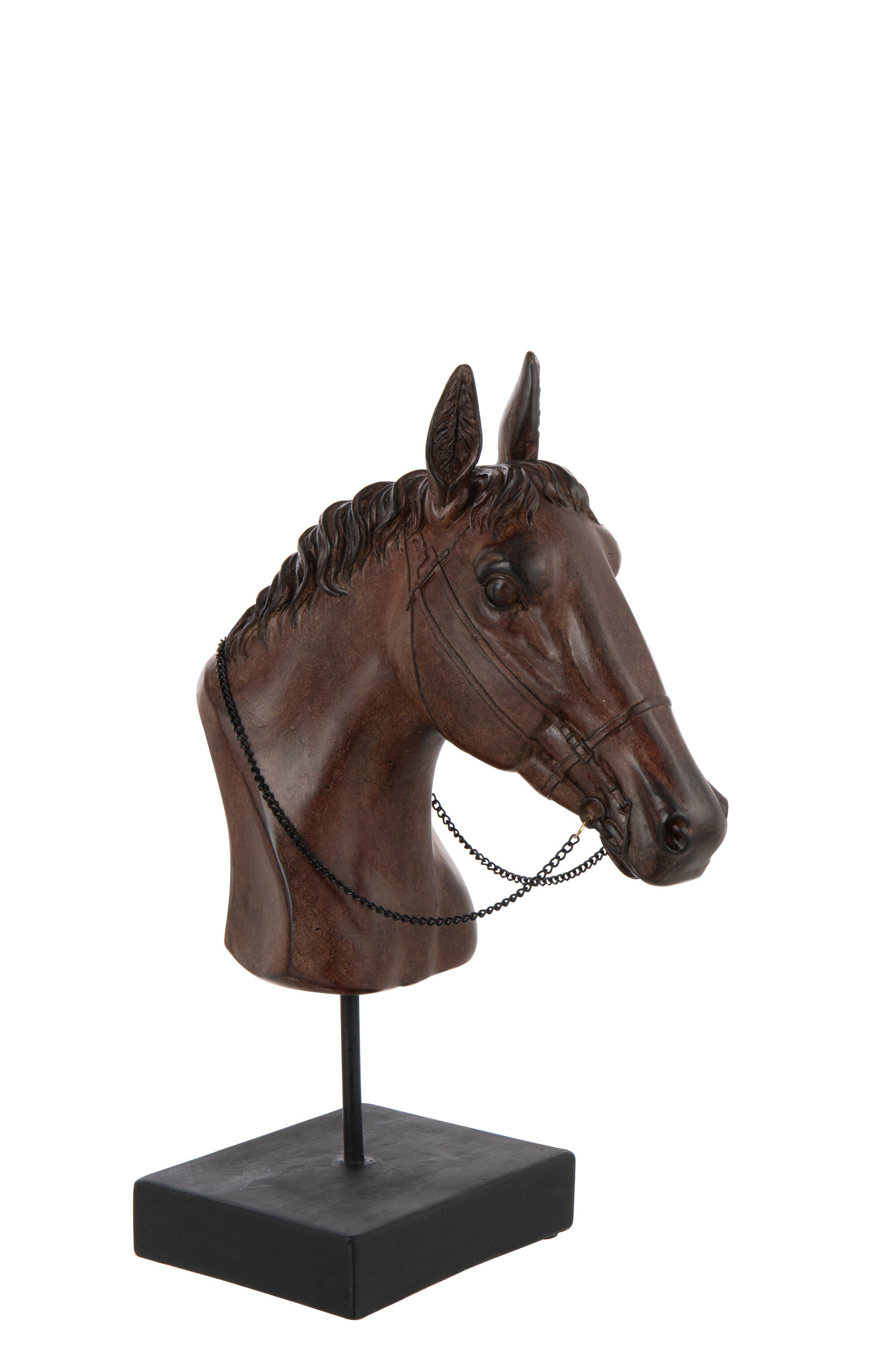 Pferdekopf Skulptur Equino Altus dunkelbraun Deko Objekt